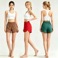 Livraison rapide, shorts de course non transparents pour femmes, fentes latérales, poches zippées, vêtements de sport légers en tissu tissé