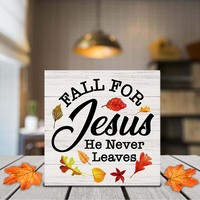 Décoration de bureau personnalisée récolte d'automne décor de Thanksgiving pour Jésus, il ne quitte jamais panneau en bois décorations pour la maison étagère de bureau table