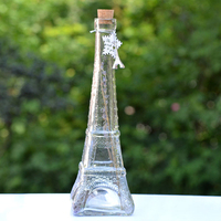 40ml 150ml Bouteille en verre décorative en forme de tour eiffel avec bouchon de liège