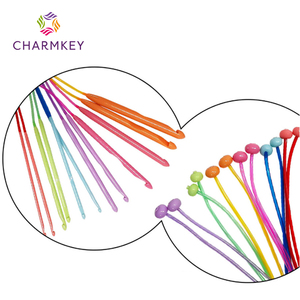 Charmkey aiguilles à tricoter malaisiennes colorées, ensemble de crochets en plastique, aiguilles à tricoter circulaires fantaisie de <span class=keywords><strong>12</strong></span> tailles - Product Image 4