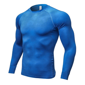 Unisex Fitness Sportswear Long Sleeve Breathable Compression <b>T</b>-Shirt for Surfing Muscle Gym Rash Guard Spandex/Polyester - Product Image 1