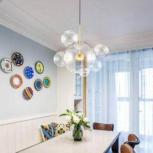 <span class=keywords><strong>Luminaire</strong></span> décoratif nordique moderne en or pour la maison, suspension boule de verre créative pour salon et table à manger - Product Image 1