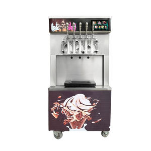 Machine à crème glacée commerciale en acier inoxydable, électrique, pour yaourt glacé, sur pied, 3+2 saveurs, machine à crème glacée molle - Product Image 3