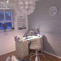 Table de manucure rose personnalisée, chaise de pédicure moderne, pour ongles, ensemble de meubles de salon de manucure, couleur rose, pièces