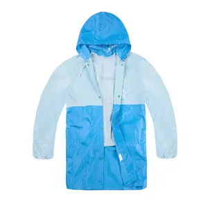 2023 high quality fashion cute hiking camping picnic outdoor rainwear Rain Coats wear kids pvc two piece waterproof raincoat