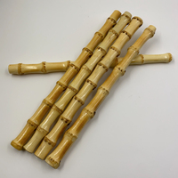 Manche en bambou naturel de 25 cm, texture irrégulière, manche en bambou original, bâton en bambou écologique, accessoires faits à la main pour le bricolage