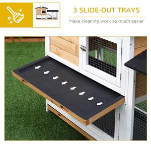 <span class=keywords><strong>Cage</strong></span> à lapins et cochons <span class=keywords><strong>d</strong></span>'<span class=keywords><strong>Inde</strong></span> en bois de 62 pouces avec portes verrouillables, plateau amovible, toit en asphalte, conception multi-niveaux, pour usage extérieur - Product Image 5