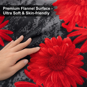 Nouveauté : Ensemble de literie en <span class=keywords><strong>flanelle</strong></span> 3 pièces, doux et moelleux, imprimé fleurs - Product Image 2