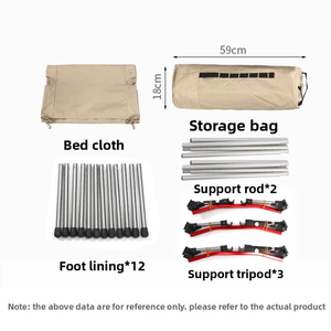 E-RIKE ngoài trời giường ngủ cot có thể gập lại 7075 Nhôm 150kg heavy duty có thể điều chỉnh chiều cao siêu nhẹ cắm trại cot - Product Image 5