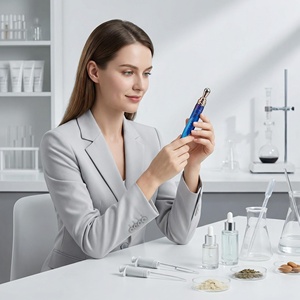 Tubo Cosmético Azul de Lujo Personalizado con Cabezal de Masaje de Aleación de Zinc para Crema de Ojos y Sérum, Envase Ecológico para el Cuidado de la Piel - Product Image 5