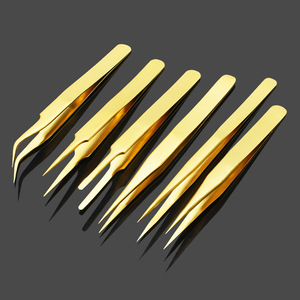 Pince à épiler en gros la plus vendue, pince à épiler haute précision en acier inoxydable et titane pour cils, pince à épiler pour extensions de cils effet volume - Product Image 2