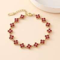 Bracelet Trèfle à Quatre Feuilles Arc-en-ciel en Zircon Entièrement Pavé, Design Haut de Gamme, Élégant et Polyvalent, Bijoux pour Femmes, Vente en Gros