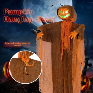 DAMAI Halloween Hanging <b>Animated</b> <b>Pumpkin</b> Ghost with Sound Glowing Eye Rotatable Head Halloween Prop for Party Outdoor Yard Decor - Product Image 2