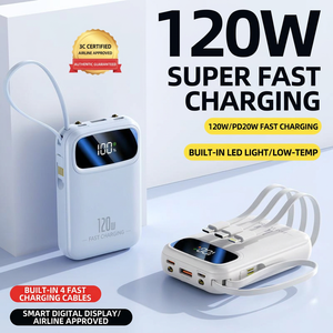 พาวเวอร์แบงค์พกพา 120W พร้อมสายชาร์จในตัว ชาร์จเร็วพิเศษ ได้รับการรับรองมาตรฐาน 3C ใช้ได้บนเครื่องบิน - Product Image 3