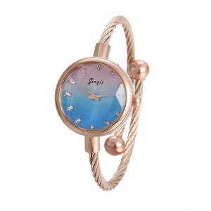 Fashion Ladies Bracelet Watch <b>Red</b> Dial Rose Gold Band Crystal Accents - Product Image 2