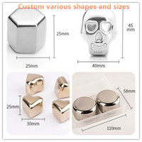 Lot de 6 pierres à whisky en granit naturel, réutilisables, pour refroidir le whisky, la bière et les alcools, accessoires de bar