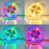 Lampu Strip LED WS2812B Side Emitting DC5V 8mm 120LEDs/m Chip 4020 Warna Dreamy Addressable Intelligent Pixel