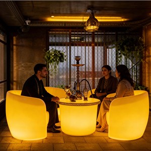 Ensembles de tables et chaises de <span class=keywords><strong>bar</strong></span> lumineuses en plastique modernes pour la <span class=keywords><strong>location</strong></span> <span class=keywords><strong>d</strong></span>'événements en plein air et les hôtels - Product Image 5