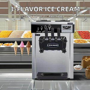 Máquina de helados de patio de comidas comercial de tres cabezas, máquina de helados suaves para Hotel, tienda de <span class=keywords><strong>postres</strong></span>, máquina para hacer helados, cafetería, Reino Unido - Product Image 4