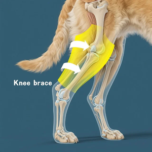 Soporte de Rodilla para Perros, Ortesis de Carpo para Perros, para Lesiones de LCA, Esguinces en Patas Traseras y Delanteras, Soporte de Codo, Almohadilla de Soporte para Mascotas - Product Image 3