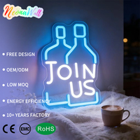 Neonawall Sports Fans & Christmas Gift Givers « JOINS-NOUS » Enseigne néon LED design bouteille pour salle de jeux, décoration de Noël