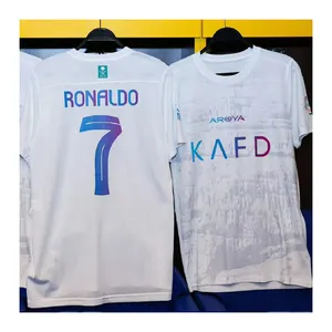 23 24 Al Nassr FC jersey sepak bola Ronaldo 2023 2024 pria rumah anak-anak ketiga putih CR7 Gonzalo Martine kaus sepak bola