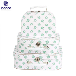 Set of 3 <b>Christmas</b> Paper Cardboard Suitcase Gift Packaging Favor <b>Box</b> with Handle - Product Image 1