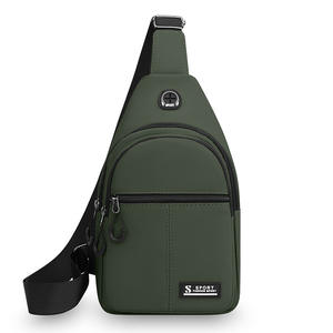 Bolso de Pecho para Hombre S-Agait con Revestimiento de PU, Impermeable, en Gris, Negro, Verde Militar, Azul Oscuro, Color Sólido, para Uso Diario, Deportes al Aire Libre - Product Image 4