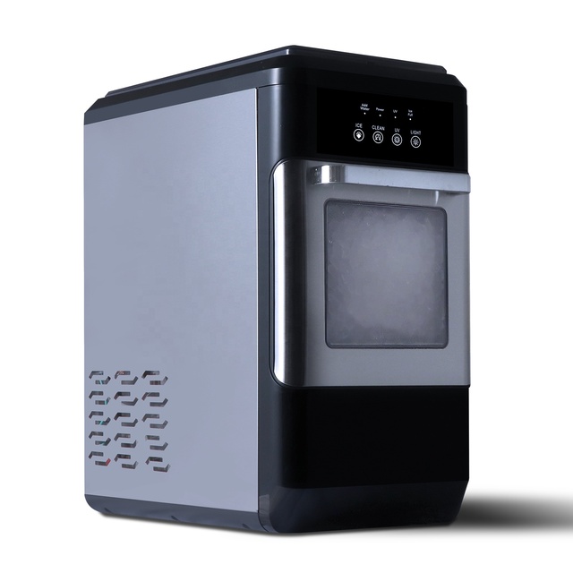Hicon New Stainless Steel Soft Nugget Ice Maker with Compressor Automatic Electric Household & Hotel Use 20-30kg/day Capacity