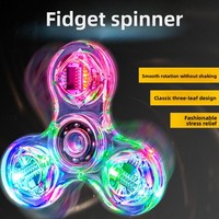 Toupie lumineuse transparente en cristal LED, best-seller transfrontalier, gadget anti-stress pour enfants
