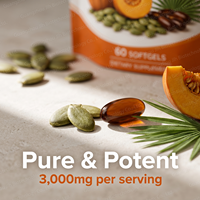 Gélules d'huile de graines de citrouille avec Saw Palmetto 3000mg Acides gras Phytostérols Soutient la santé de la prostate de la vessie urinaire des cheveux