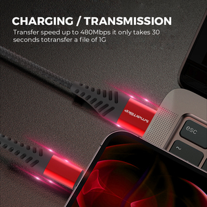 สาย USB แบบถักไนลอนสำหรับ iPhone, สายชาร์จไว2.4A สำหรับกล้องธนาคารพลังงาน - Product Image 4