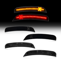 Feux de position latéraux avant et arrière de style X fumé pour pare-chocs de voiture, pour Chrysler 300 2015-2021, feux de gabarit rouges, 4 pièces