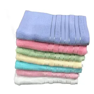 10 toallas de baño rectangulares 100% algodón de color liso absorbentes para adultos - Product Image 5