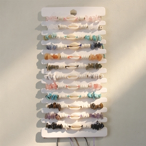 Boho Naturstein-Chip Kaurischnecken Geflochtenes Armband Verstellbarer Sommer-Strandschmuck für Frauen - Product Image 3