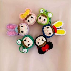 Handmade Crochet <b>Doll</b> Pendant Cartoon DIY Keychain Handmade Bag Decoration Keychain - Product Image 2