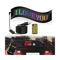 Panneau LED flexible pour voiture, format long, P4 HD, message défilant, matrice lumineuse, USB 5V, RGB adressable, IP-67, étanche, lumière ambiante