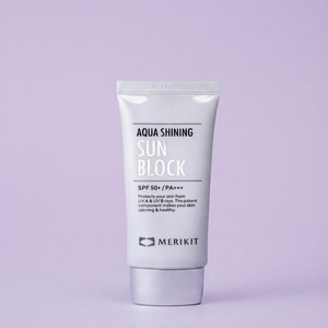 MERIKIT Crème solaire apaisante non collante pour éclaircir la peau, soin hydratant Aqua Shining pour le matin et le soir, base de maquillage K-Beauty pour une peau saine - Product Image 2
