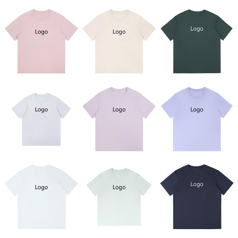 Blank Solid Color Women Girls Yoga Wear Soft Round Neck Oversized T-shirts