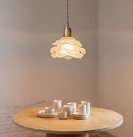 Lampe suspendue en verre rose de luxe à la française, style rétro en cuivre, pour salon, chambre à coucher, restaurant, bar