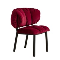 Chaise de salle à manger de luxe légère et moderne, style nordique, avec dossier en velours et coussin moelleux, idéale pour les hôtels, les maisons, les maisons d'hôtes et les restaurants