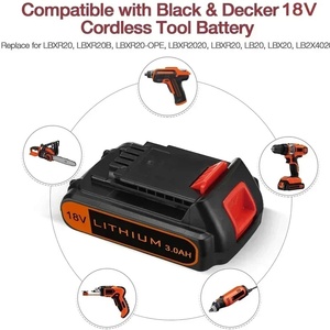 Pour batterie de remplacement au lithium Black Decker 20V Max pour outils sans fil 18V 2.0Ah 3.0Ah <span class=keywords><strong>BL2018</strong></span> modèles LBXR20 LB20 LBX20 LST220 - Product Image 3