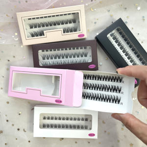 رموش عنقودية يدوية الصنع بشعار مخصص منفوش C حليقة صينية عنقودية رموش طويلة-للبيع بالجملة - Product Image 6