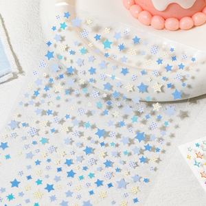 Lot de 6 autocollants étoiles mignons et basiques assortis, en acrylique/papier, auto-adhésifs, finition brillante, pour bricolage, collage Guca, décoration de téléphone - Product Image 5