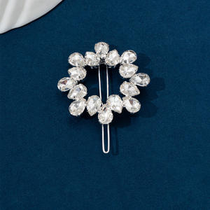 Mignon clair métal brillant cristal Barrettes croix décorative épingle à cheveux épingle à cheveux strass pince à cheveux pour femmes filles - Product Image 1