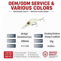 Leurre Artificiel Rigide Bionique Red Eyes Crankbait 85mm 15g pour Achigan d'Eau Douce – Stock d'Usine, Vente en Gros de Matériel de Pêche