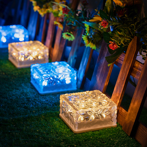 4 Led RGB con energía Solar empotrada al aire libre IP65 impermeable lámpara de cubitos de hielo cristal ladrillo luz cubierta piscina jardín calle piso pared - Product Image 4