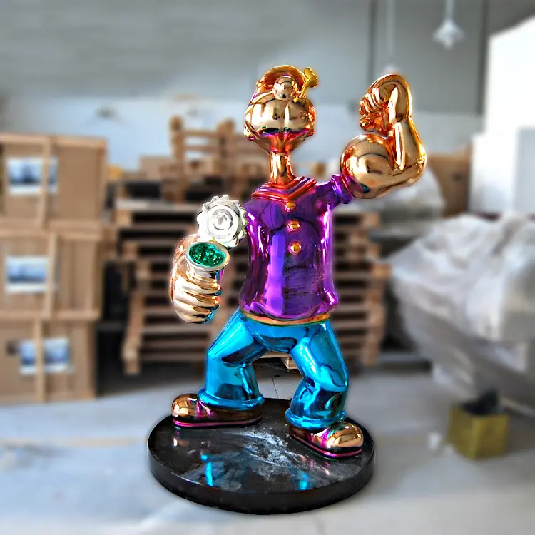 Potongan Harga Patung Popeye Fiberglass Seni Figur Permainan Kartun Ukuran Hidup Kustom