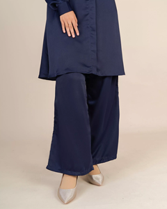 SIPO 2023 ropa musulmana tradicional Top pantalones 2 uds conjunto Color sólido árabe Dubai modesto Abaya traje de mujer musulmana - Product Image 3