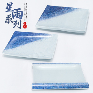 <b>Square</b> Melamine Plates Blue Gradient Design For Restaurant Hotel Tableware 20cm <b>Set</b> Of 4 - Product Image 3